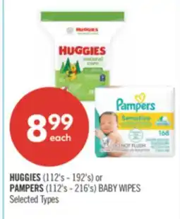 Shoppers Drug Mart HUGGIES (112's - 192's) or PAMPERS (112's - 216's) BABY WIPES offer
