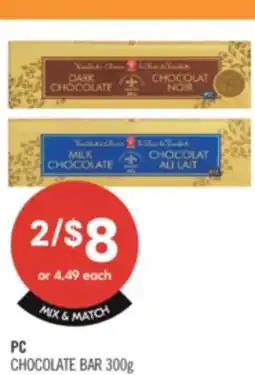 Shoppers Drug Mart PC CHOCOLATE BAR offer