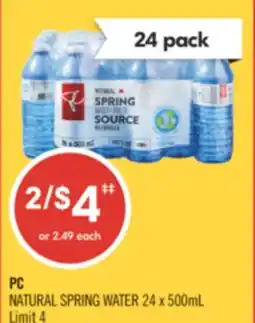 Shoppers Drug Mart PC NATURAL SPRING WATER offer