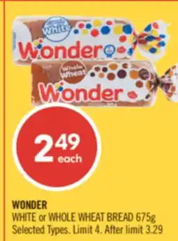 Shoppers Drug Mart WONDER WHITE or WHOLE WHEAT BREAD offer