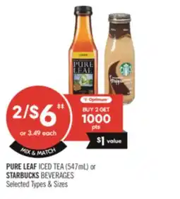 Shoppers Drug Mart PURE LEAF ICED TEA (547ml) or STARBUCKS offer