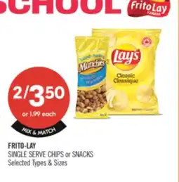 Shoppers Drug Mart FRITO-LAY SINGLE SERVE CHIPS or SNACKS offer