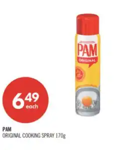 Shoppers Drug Mart PAM ORIGINAL COOKING SPRAY offer