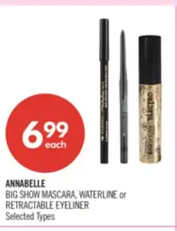 Shoppers Drug Mart ANNABELLE BIG SHOW MASCARA, WATERLINE or RETRACTABLE EYELINER offer