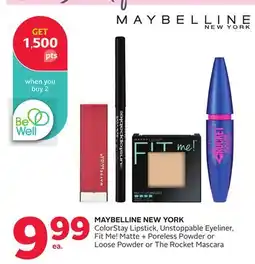 Rexall MAYBELLINE NEW YORK ColorStay Lipstick, Unstoppable Eyeliner, Fit Me! or Loose offer