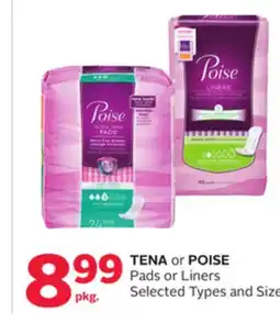 Rexall TENA or POISE Pads or Liners offer