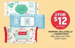 Rexall PAMPERS, HELLO BELLO or FISHER-PRICE Baby Wipes offer
