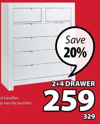 JYSK Hull 2+4 Drawer offer