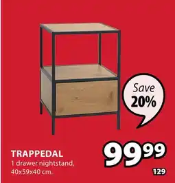 JYSK Trappedal 1 drawer nightstand offer