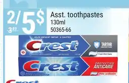 Rossy CREST Asst. toothpastes offer