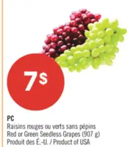 Pharmaprix PC Red or Green Seedless Grapes offer