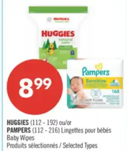 Pharmaprix HUGGIES (112 - 192) or PAMPERS (112 - 216) Baby Wipes offer