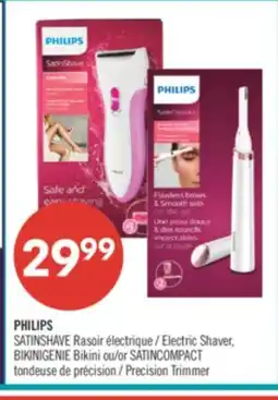 Pharmaprix PHILIPS SATINSHAVE Electric Shaver, BIKINIGENIE OR SATINCOMPACT Precision Trimmer offer