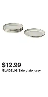 IKEA GLADELIG Side plate, gray offer