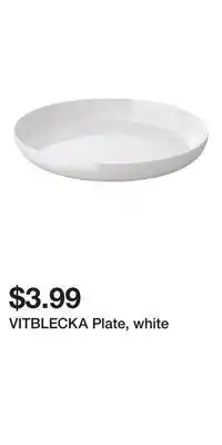 IKEA VITBLECKA Plate, white offer