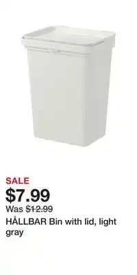 IKEA HÅLLBAR Bin with lid, light gray offer