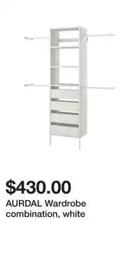 IKEA AURDAL Wardrobe combination, white offer