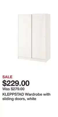 IKEA KLEPPSTAD Wardrobe with sliding doors, white offer