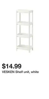 IKEA VESKEN Shelf unit, white offer