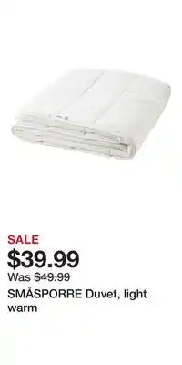 IKEA SMÅSPORRE Duvet, light warm offer