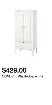 IKEA SUNDVIK Wardrobe, white offer