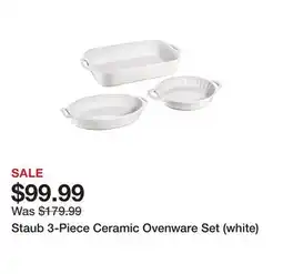 TSC Stores Staub 3-Piece Ceramic Ovenware Set (white) offer