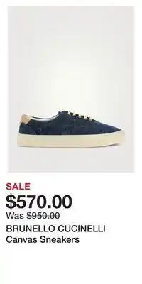 Holt Renfrew BRUNELLO CUCINELLI Canvas Sneakers offer