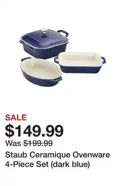 TSC Stores Staub Ceramique Ovenware 4-Piece Set (dark blue) offer