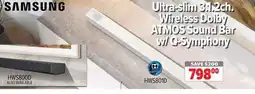 2001 Audio Video SAMSUNG Ultra-slim 3.1.2 ch. Wireless Dolby ATMOS Sound Bar w/ Q-Symphony offer