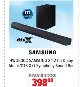 2001 Audio Video SAMSUNG 3.1. 2 Ch Dolby Atmos/DTS: X Q-Symphony Sound Bar offer