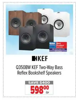 2001 Audio Video KEF Two-Way Bass Reflex Bookshelf Speakers offer