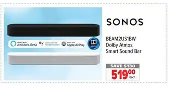 2001 Audio Video SONOS Dolby Atmos Smart Sound Bar offer