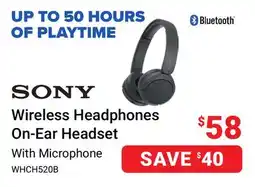 Visions Electronics Sony Wireless Headphones On-Ear Headset offer