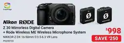 Visions Electronics NIKON Z 30 Mirrorless Digital Camera + Rode Wireless ME Wireless Microphone System offer