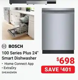 Visions Electronics Bosch 100 Series Plus 24 Smart Dishwasher offer