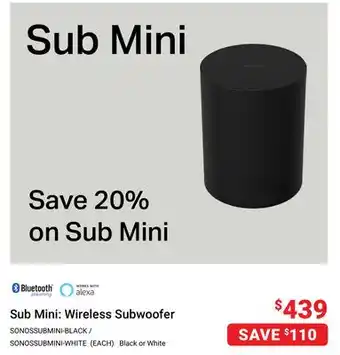 Visions Electronics Sub Mini: Wireless Subwoofer offer