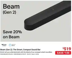 Visions Electronics Beam (Gen 2): The Smart, Compact Sound Bar offer