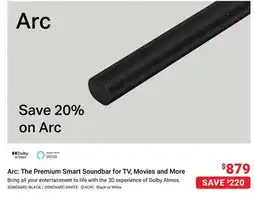 Visions Electronics Arc: The Premium Smart Soundbar for TV, Movies and More offer