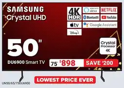 Visions Electronics Samsung Crystal UHD 50 DU6900 Smart TV offer