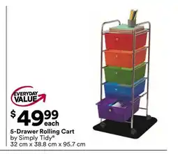 Michaels 5-Drawer Rolling Cart by Simply Tidy offer
