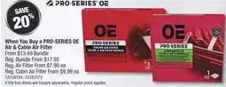 PartSource PRO-SERIES OE Air & Cabin Air Filter offer