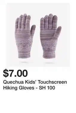 Decathlon Quechua Kids' Touchscreen Hiking Gloves - SH 100 offer