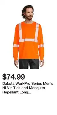 Mark's Dakota WorkPro Series Men's Hi-Vis Tick and Mosquito Repellant Long Sleeve Work T Shirt offer