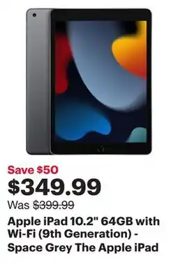 Best Buy Apple iPad 10.2 64GB with Wi-Fi (9th Generation) - Space Grey offer
