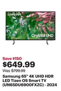 Best Buy Samsung 65 4K UHD HDR LED Tizen OS Smart TV (UN65DU6900FXZC) - 2024 offer
