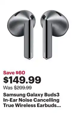 Best Buy Samsung Galaxy Buds3 In-Ear Noise Cancelling True Wireless Earbuds - Silver offer