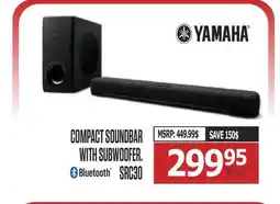 Centre Hi-Fi YAMAHA COMPACT SOUNDBAR WITH SUBWOOFER SRC30 offer