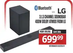 Centre Hi-Fi LG 3.1.3 CHANNEL SOUNDBAR 400W DOLBY ATMOS offer