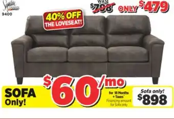 Surplus Furniture Navi Smoke Sofa offer