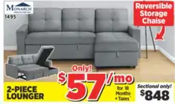 Surplus Furniture Stone Grey Storage Sleeper Sectional offer